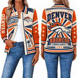 Denver Broncos Retro Woman Collar Cardigan