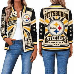 Pittsburgh Steelers Retro Woman Collar Cardigan