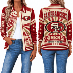 San Francisco 49ers Retro Woman Collar Cardigan