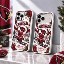 Arizona Cardinals Christmas Skiing Mascot Phone Case – Merry Christmas Gift for Fans