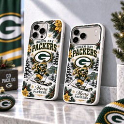 Green Bay Packers Christmas Skiing Mascot Phone Case – Merry Christmas Gift for Fans