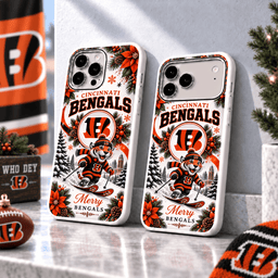 Cincinnati Bengals Christmas Skiing Mascot Phone Case – Merry Christmas Gift for Fans