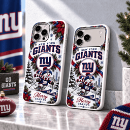 New York Giants Christmas Skiing Mascot Phone Case – Merry Christmas Gift for Fans