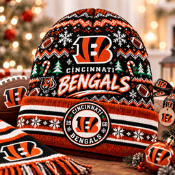 Cincinnati Bengals Premium Christmas Beanie Hat – Merry Christmas Gift for Fans