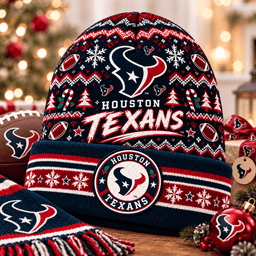 Houston Texans Premium Christmas Beanie Hat – Merry Christmas Gift for Fans