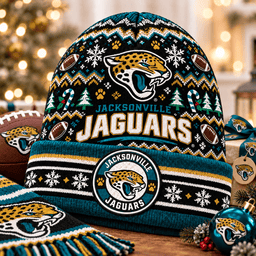 Jacksonville Jaguars Premium Christmas Beanie Hat – Merry Christmas Gift for Fans