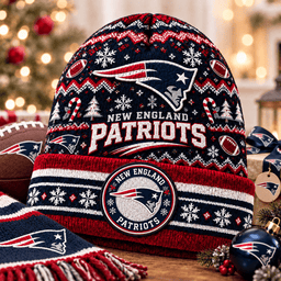 New England Patriots Premium Christmas Beanie Hat – Merry Christmas Gift for Fans