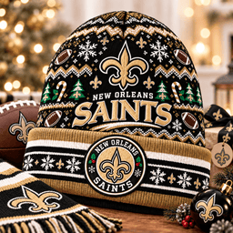 New Orleans Saints Premium Christmas Beanie Hat – Merry Christmas Gift for Fans
