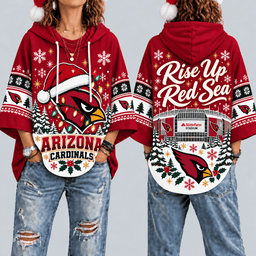 Arizona Cardinals Premium Christmas Women’s Hooded Poncho Top – Gift for Fans
