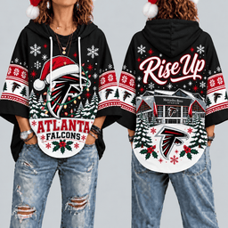 Atlanta Falcons Premium Christmas Women’s Hooded Poncho Top – Gift for Fans