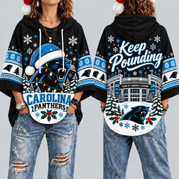 Carolina Panthers Premium Christmas Women’s Hooded Poncho Top – Gift for Fans