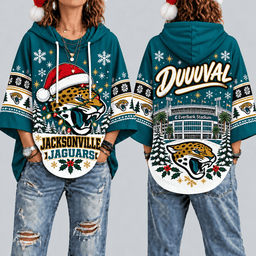 Jacksonville Jaguars Premium Christmas Women’s Hooded Poncho Top – Gift for Fans