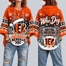 Cincinnati Bengals Premium Christmas Women’s Hooded Poncho Top – Gift for Fans