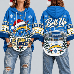 Los Angeles Chargers Premium Christmas Women’s Hooded Poncho Top – Gift for Fans