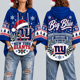 New York Giants Premium Christmas Women’s Hooded Poncho Top – Gift for Fans