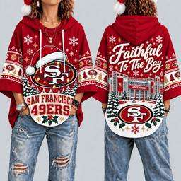 San Francisco 49ers Premium Christmas Women’s Hooded Poncho Top – Gift for Fans