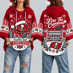 Tampa Bay Buccaneers Premium Christmas Women’s Hooded Poncho Top – Gift for Fans