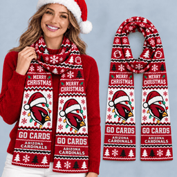 Arizona Cardinals Premium Christmas Scarf – Merry Christmas Gift for Fans