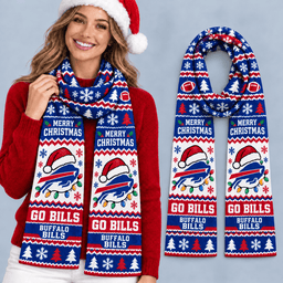 Buffalo Bills Premium Christmas Scarf – Merry Christmas Gift for Fans