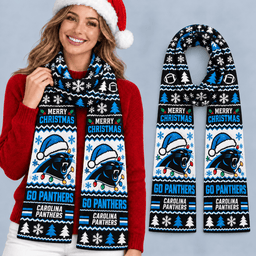 Carolina Panthers Premium Christmas Scarf – Merry Christmas Gift for Fans