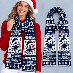 Dallas Cowboys Premium Christmas Scarf – Merry Christmas Gift for Fans