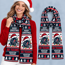 Houston Texans Premium Christmas Scarf – Merry Christmas Gift for Fans
