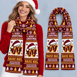 Washington Commanders Premium Christmas Scarf – Merry Christmas Gift for Fans