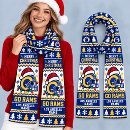 Los Angeles Rams Premium Christmas Scarf – Merry Christmas Gift for Fans