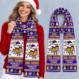 Minnesota Vikings Premium Christmas Scarf – Merry Christmas Gift for Fans