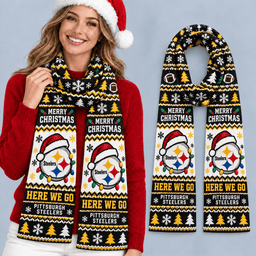 Pittsburgh Steelers Premium Christmas Scarf – Merry Christmas Gift for Fans