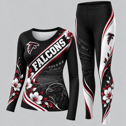 Atlanta Falcons Football Team Women's Long Sleeve Shirt & Leggings Set