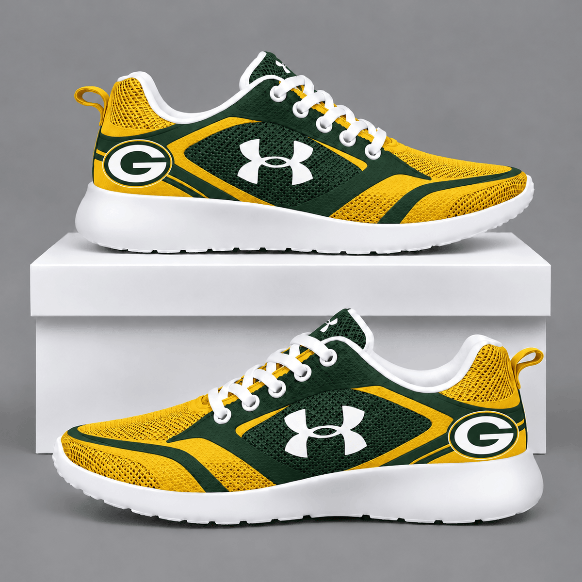 Green Bay Packers Football Team Logo Running Sneakers