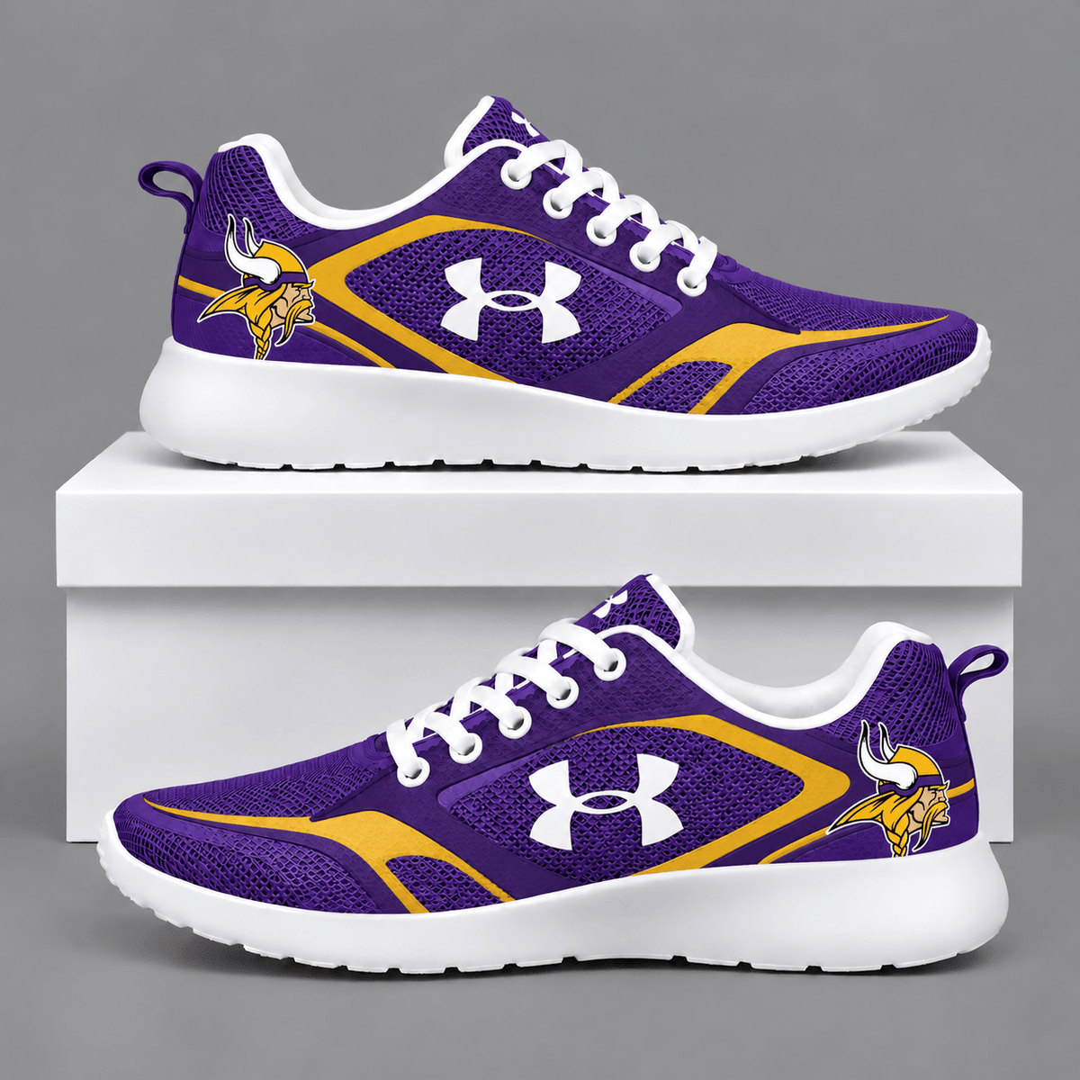 Minnesota Vikings Football Team Logo Running Sneakers