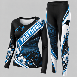 Carolina Panthers Football Team Women's Long Sleeve Shirt & Leggings Set