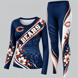 Chicago Bears Football Team Women's Long Sleeve Shirt & Leggings Set
