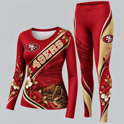 San Francisco 49ers Football Team Women's Long Sleeve Shirt & Leggings Set