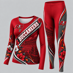 Tampa Bay Buccaneers Football Team Women's Long Sleeve Shirt & Leggings Set