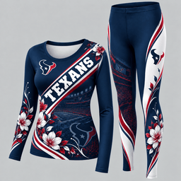 Houston Texans Football Team Women's Long Sleeve Shirt & Leggings Set