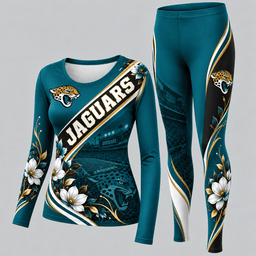 Jacksonville Jaguars Football Team Women's Long Sleeve Shirt & Leggings Set