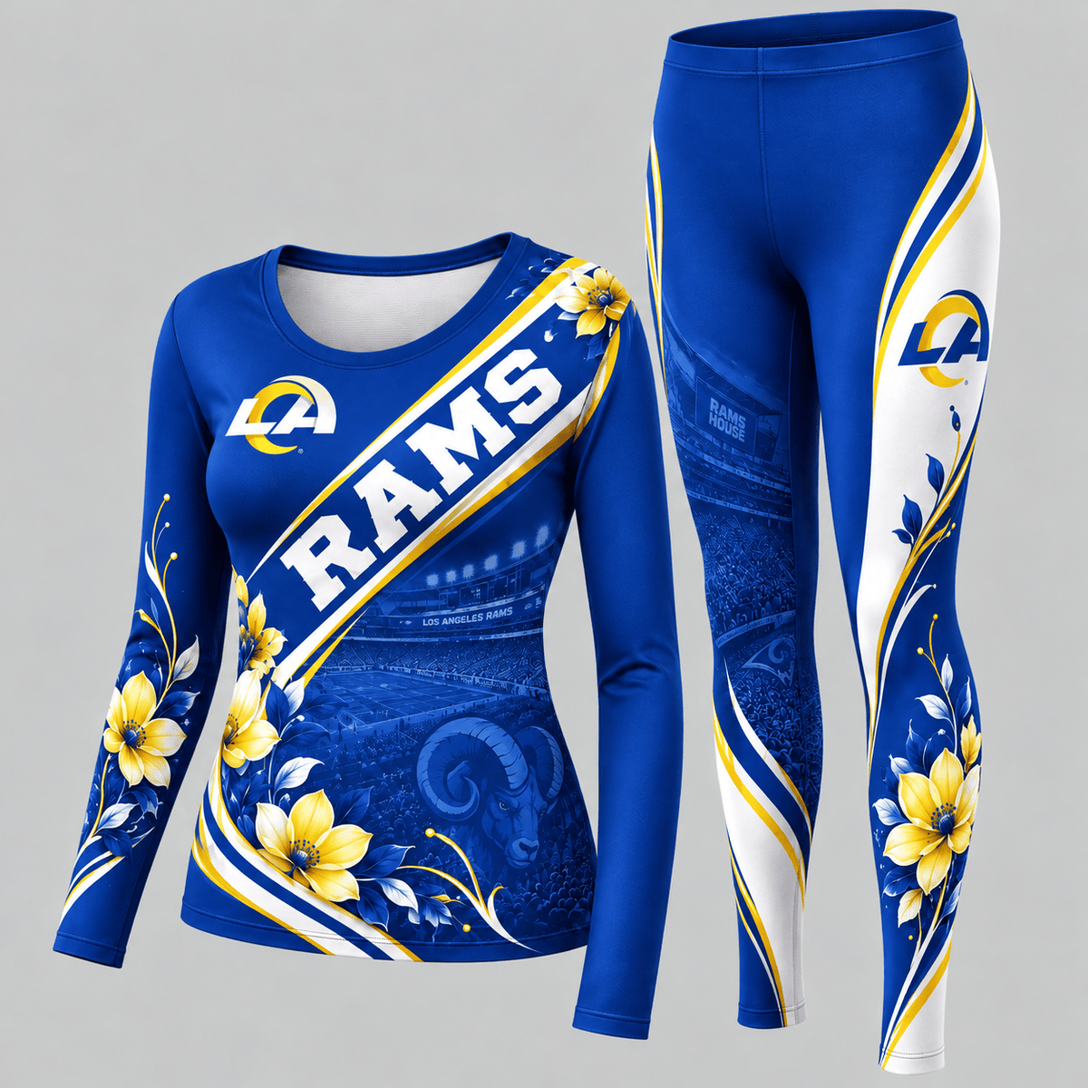 Los Angeles Rams Football Team Women's Long Sleeve Shirt & Leggings Set