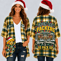 Green Bay Packers Christmas Women Kimono Cadigan