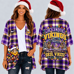 Minnesota Vikings Christmas Women Kimono Cadigan