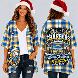 Los Angeles Chargers Christmas Women Kimono Cadigan