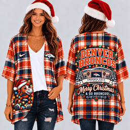 Denver Broncos Christmas Women Kimono Cadigan