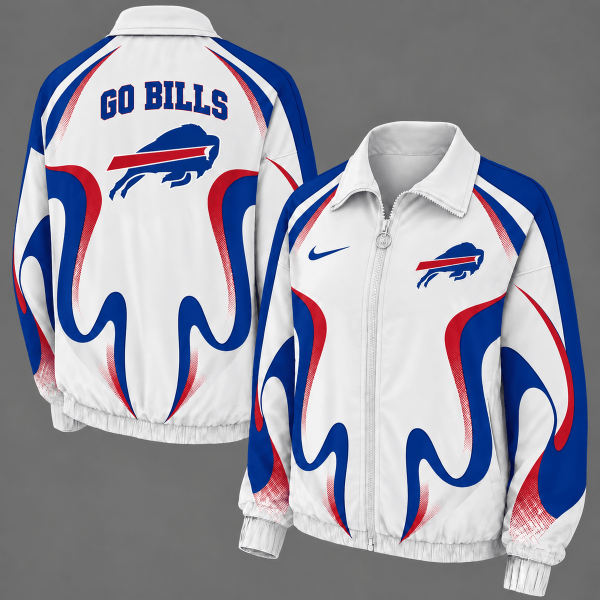 Buffalo Bills Retro Flame Windbreaker Jacket