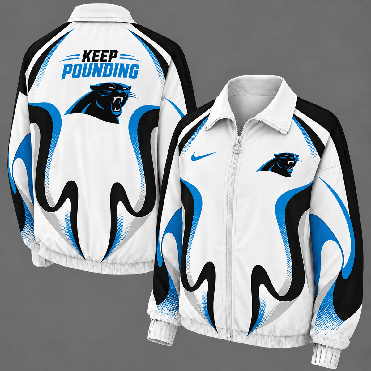 Carolina Panthers Retro Flame Windbreaker Jacket