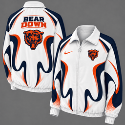 Chicago Bears Retro Flame Windbreaker Jacket