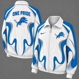 Detroit Lions Retro Flame Windbreaker Jacket