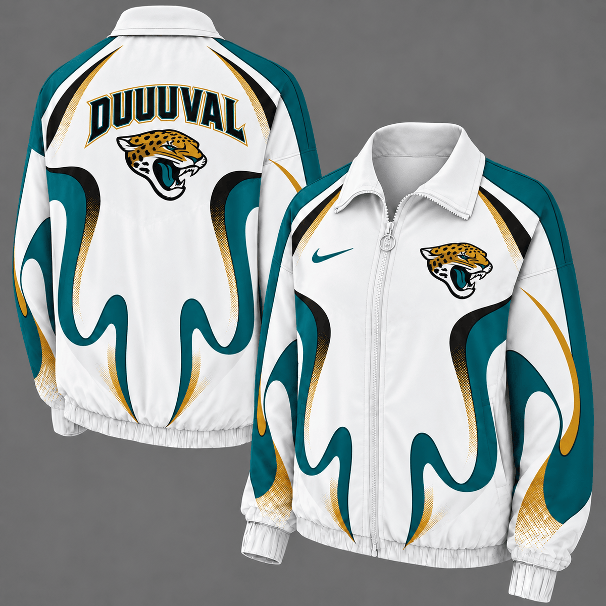 Jacksonville Jaguars Retro Flame Windbreaker Jacket