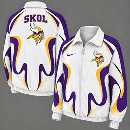 Minnesota Vikings Retro Flame Windbreaker Jacket